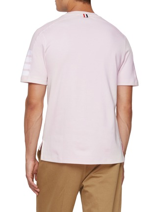 Back View - Click To Enlarge - THOM BROWNE - 4 Bar Sports Cut Cotton T-Shirt