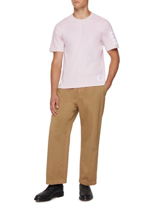 Figure View - Click To Enlarge - THOM BROWNE - 4 Bar Sports Cut Cotton T-Shirt