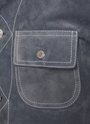  - THOM BROWNE - Contrast Stitching Suede Utility Jacket