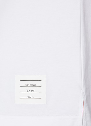  - THOM BROWNE - Striped Back Oversized Cotton T-Shirt