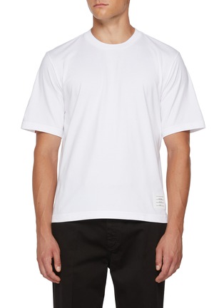 Main View - Click To Enlarge - THOM BROWNE - Striped Back Oversized Cotton T-Shirt