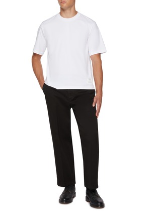 Figure View - Click To Enlarge - THOM BROWNE - Striped Back Oversized Cotton T-Shirt