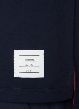  - THOM BROWNE - Striped Back Oversized Cotton T-Shirt