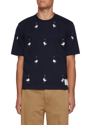 Main View - Click To Enlarge - THOM BROWNE - Geese Embroidered Cotton T-Shirt
