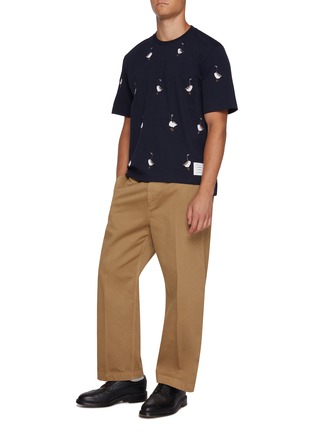 Figure View - Click To Enlarge - THOM BROWNE - Geese Embroidered Cotton T-Shirt