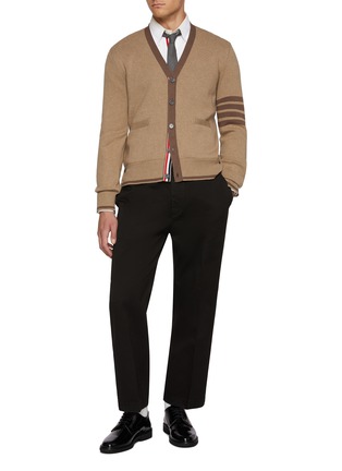 Figure View - Click To Enlarge - THOM BROWNE - Straight Leg Cotton Chino Pants
