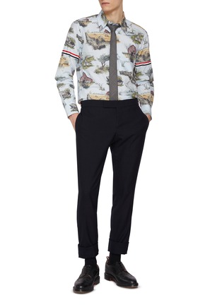 Figure View - Click To Enlarge - THOM BROWNE - Scenic Geese Print Armband Cotton Shirt