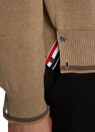  - THOM BROWNE - 4 Bar V-Neck Cotton Cardigan