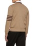 Back View - Click To Enlarge - THOM BROWNE - 4 Bar V-Neck Cotton Cardigan