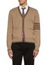 Main View - Click To Enlarge - THOM BROWNE - 4 Bar V-Neck Cotton Cardigan