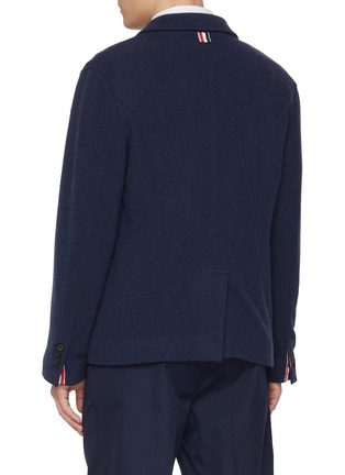 Back View - Click To Enlarge - THOM BROWNE - Single Breasted Cotton Wool Cashmere Sack Jacket