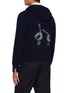 Back View - Click To Enlarge - THOM BROWNE - Geese Intarsia Zip Up Wool Hoodie