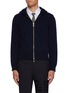 Main View - Click To Enlarge - THOM BROWNE - Geese Intarsia Zip Up Wool Hoodie