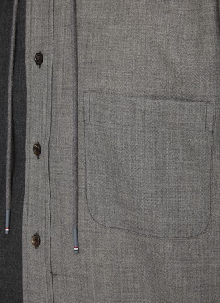  - THOM BROWNE - Funmix Hooded Wool Shirt