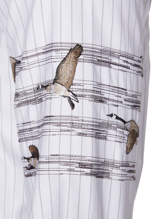  - THOM BROWNE - Geese Embroidered Pinstripe Cotton Oxford Shirt