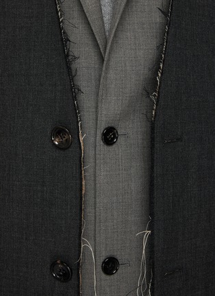  - THOM BROWNE - Deconstructed Raw Seam Wool Coat