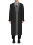 Main View - Click To Enlarge - THOM BROWNE - Deconstructed Raw Seam Wool Coat