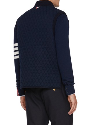 Back View - Click To Enlarge - THOM BROWNE - Stripe Neck Quilted Vest