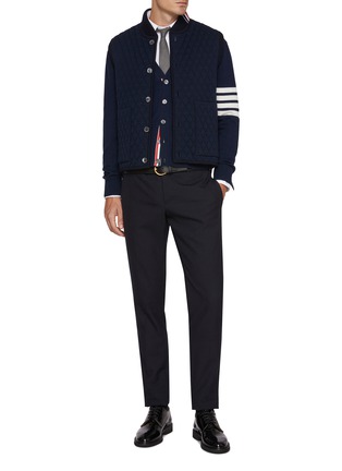 Figure View - Click To Enlarge - THOM BROWNE - Stripe Neck Quilted Vest