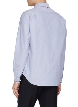 Back View - Click To Enlarge - THOM BROWNE - Round Collar Cotton Oxford Shirt