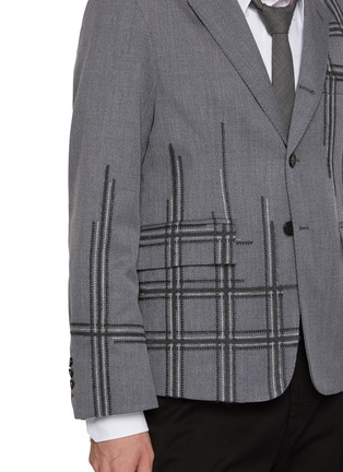  - THOM BROWNE - School Uniform Chain And Blanket Stitch Degradé Wool Blend Blazer
