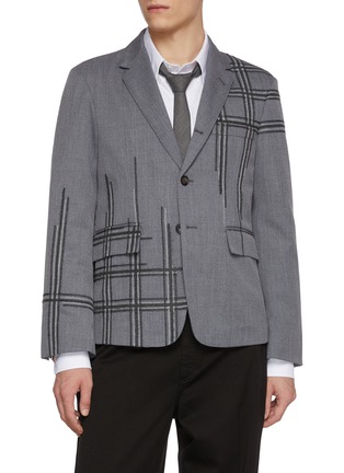 Main View - Click To Enlarge - THOM BROWNE - School Uniform Chain And Blanket Stitch Degradé Wool Blend Blazer