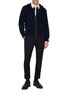 Figure View - Click To Enlarge - THOM BROWNE - 4 Bar Contrast Collar Cotton Polo Shirt