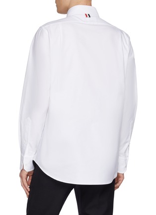 Back View - Click To Enlarge - THOM BROWNE - Blanket Stitch Cotton Oxford Shirt