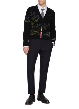 Figure View - Click To Enlarge - THOM BROWNE - Blanket Stitch Cotton Oxford Shirt