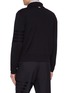 Back View - Click To Enlarge - THOM BROWNE - Tonal 4 Bar Zip Up Cardigan