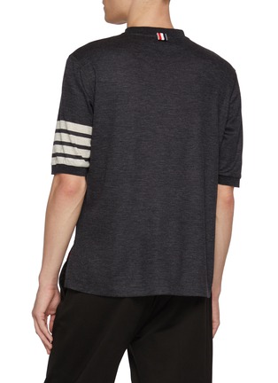Back View - Click To Enlarge - THOM BROWNE - 4 Bar Wool T-Shirt