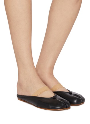 Figure View - Click To Enlarge - MAISON MARGIELA - Tabi Elastic Band Leather Mules