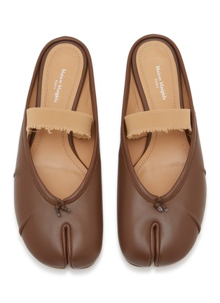 Detail View - Click To Enlarge - MAISON MARGIELA - Tabi Elastic Band Leather Mules