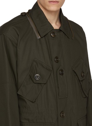 Detail View - Click To Enlarge - MAISON MARGIELA - Hooded Cotton Blend Twill Sports Parka Coat