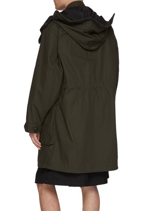 Back View - Click To Enlarge - MAISON MARGIELA - Hooded Cotton Blend Twill Sports Parka Coat