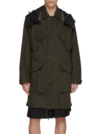 Main View - Click To Enlarge - MAISON MARGIELA - Hooded Cotton Blend Twill Sports Parka Coat
