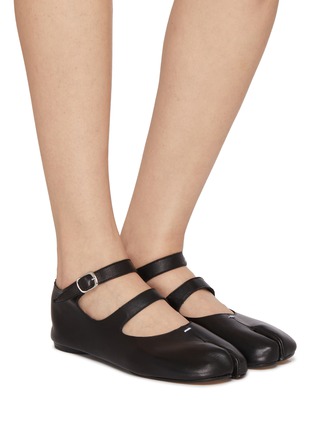 Figure View - Click To Enlarge - MAISON MARGIELA - Tabi Double Strap Leather Mary Janes