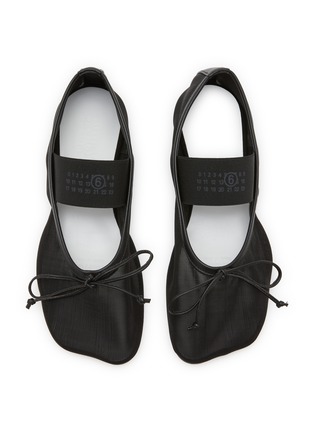 Detail View - Click To Enlarge - MM6 MAISON MARGIELA - Elastic Logo Band Mesh Flats