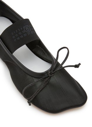 Detail View - Click To Enlarge - MM6 MAISON MARGIELA - Elastic Logo Band Mesh Flats
