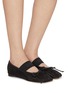 Figure View - Click To Enlarge - MM6 MAISON MARGIELA - Elastic Logo Band Mesh Flats