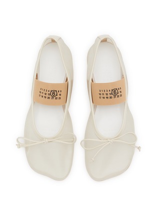 Detail View - Click To Enlarge - MM6 MAISON MARGIELA - Elastic Logo Band Mesh Flats