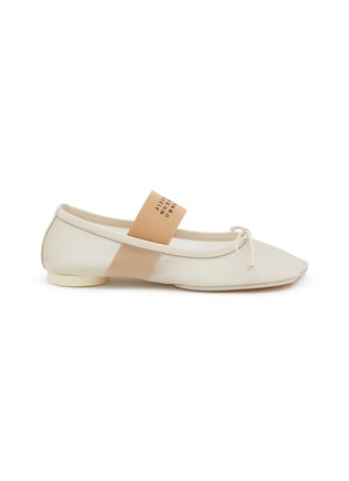 Main View - Click To Enlarge - MM6 MAISON MARGIELA - Elastic Logo Band Mesh Flats