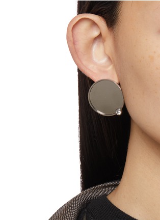 Back View - Click To Enlarge - MM6 MAISON MARGIELA - Mirror Brass Earrings