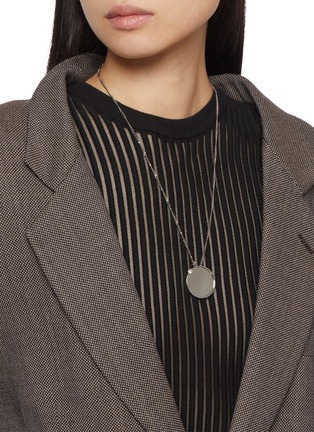 Front View - Click To Enlarge - MM6 MAISON MARGIELA - Mirror Glass Brass Necklace