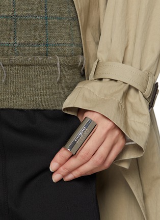 Figure View - Click To Enlarge - MM6 MAISON MARGIELA - Engraved Numeric Metal Ring