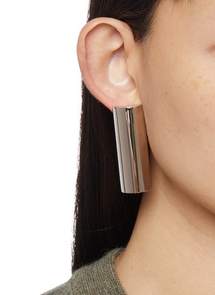 Front View - Click To Enlarge - MM6 MAISON MARGIELA - Numeric Brass Drop Earrings