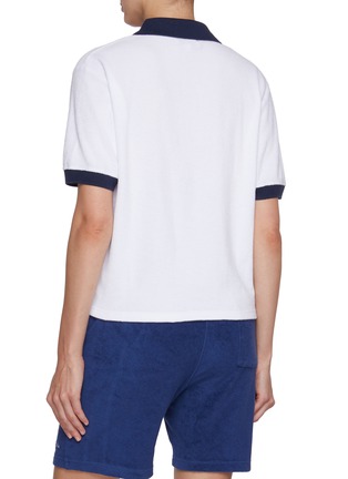 Back View - Click To Enlarge - SPORTY & RICH - X Hotel du Cap-Eden-Roc Cursive Cotton Terry Polo Shirt
