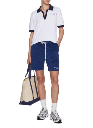 Figure View - Click To Enlarge - SPORTY & RICH - X Hotel du Cap-Eden-Roc Cursive Cotton Terry Polo Shirt