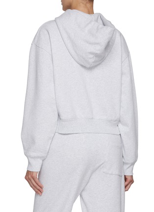 Back View - Click To Enlarge - SPORTY & RICH - The Carlyle Script Cropped Zip Up Hoodie