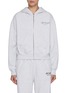 Main View - Click To Enlarge - SPORTY & RICH - The Carlyle Script Cropped Zip Up Hoodie